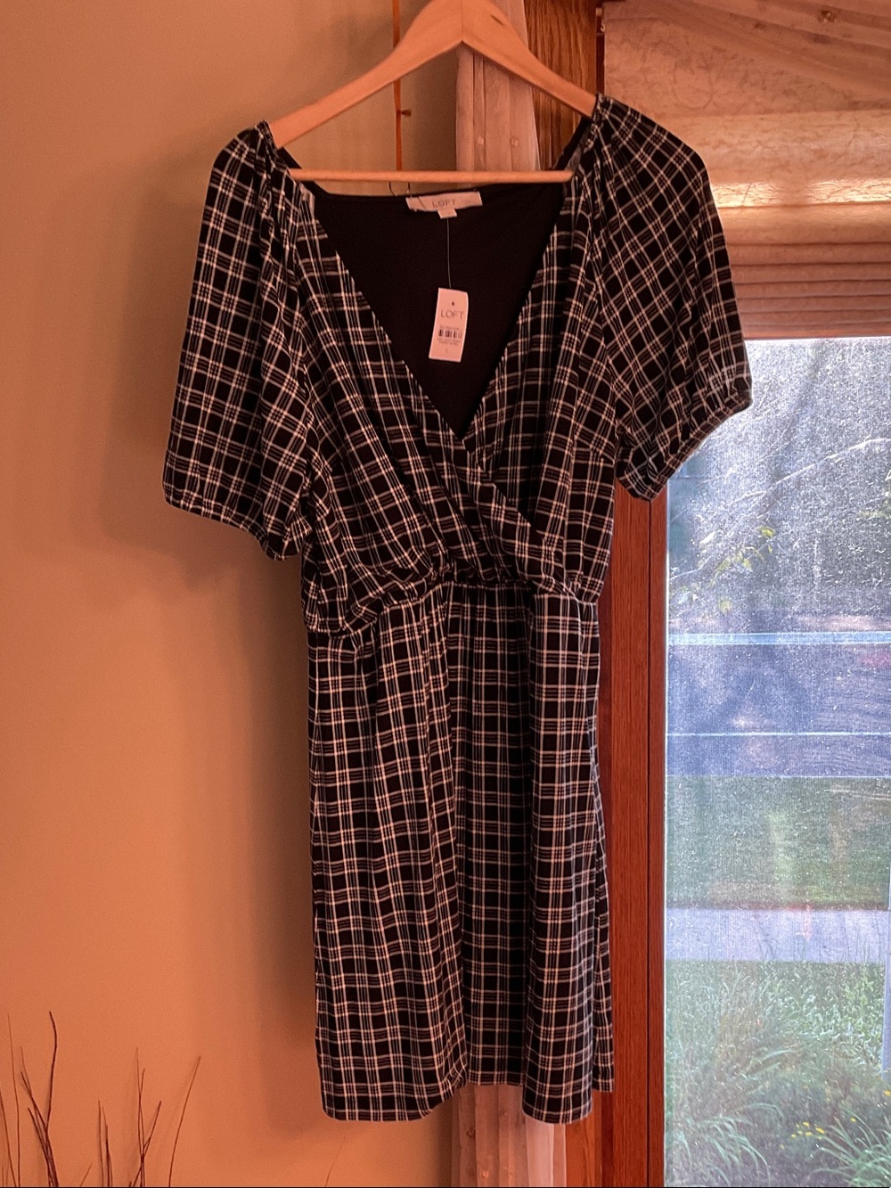 Loft NWT Black White Dress Large